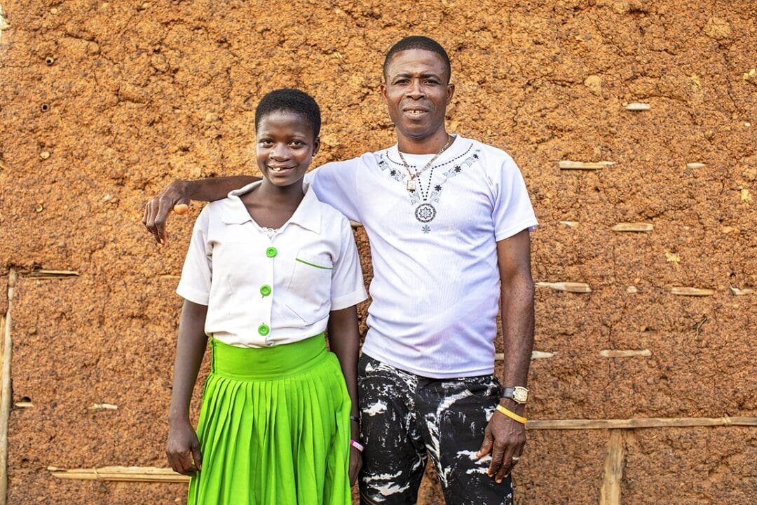 Faustina and her father, Mohammed. Photo: Zute Lightfoot.