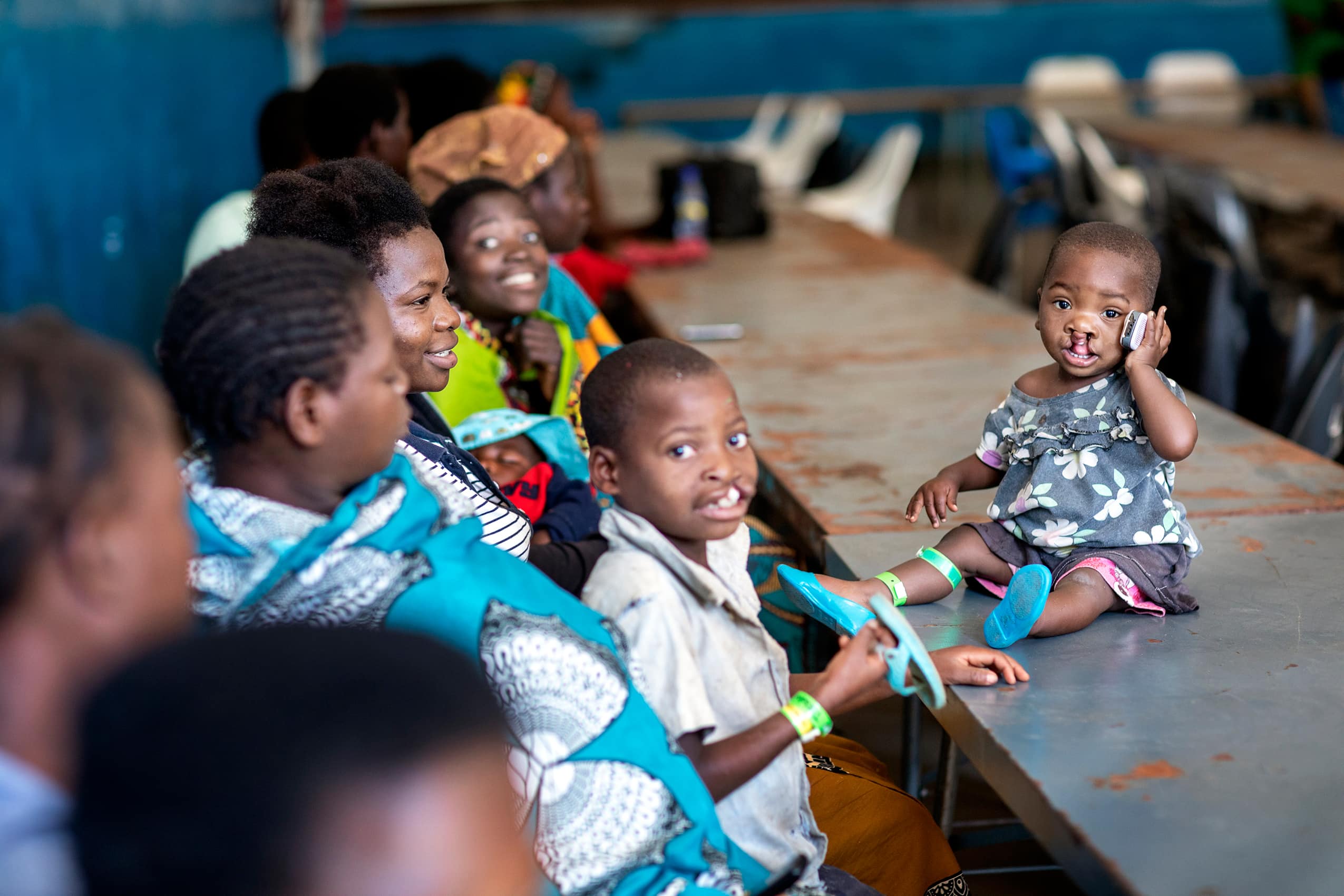 Cleft lip and palate patients waiting to hear about cleft surgery. Photo: Jasmin Shah