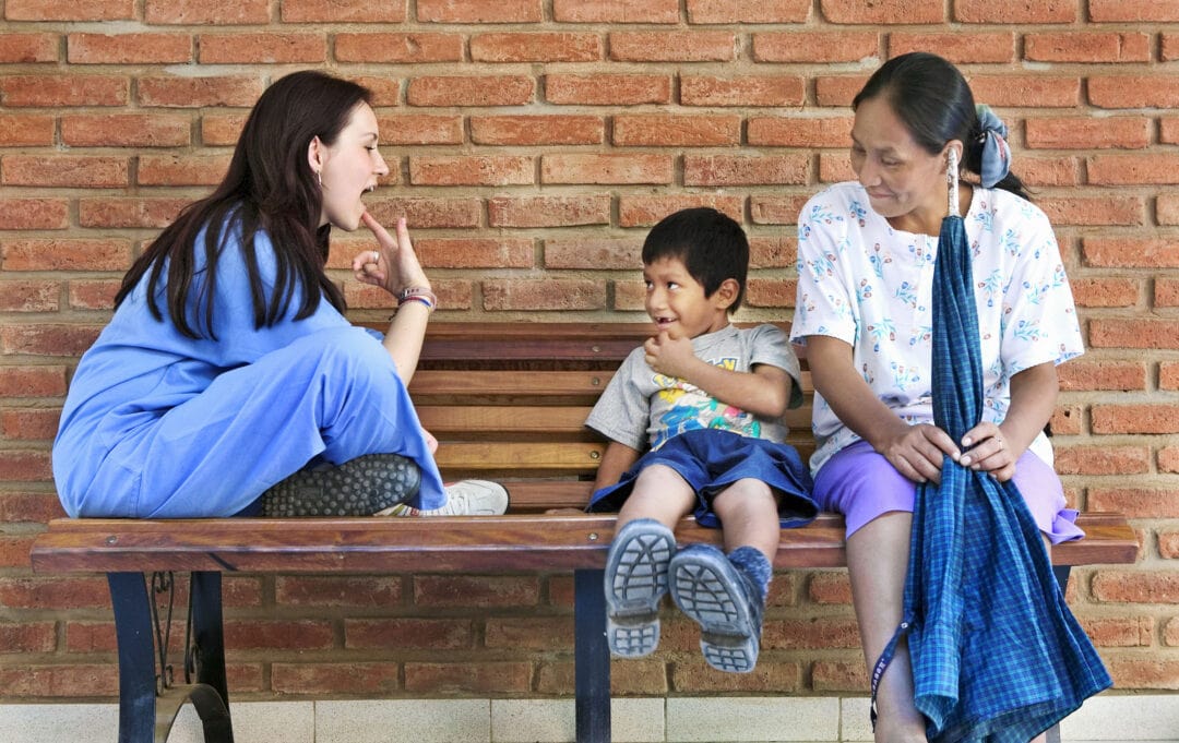 Speech Therapist Nurse Milena Cleves of Columbia screening a patient