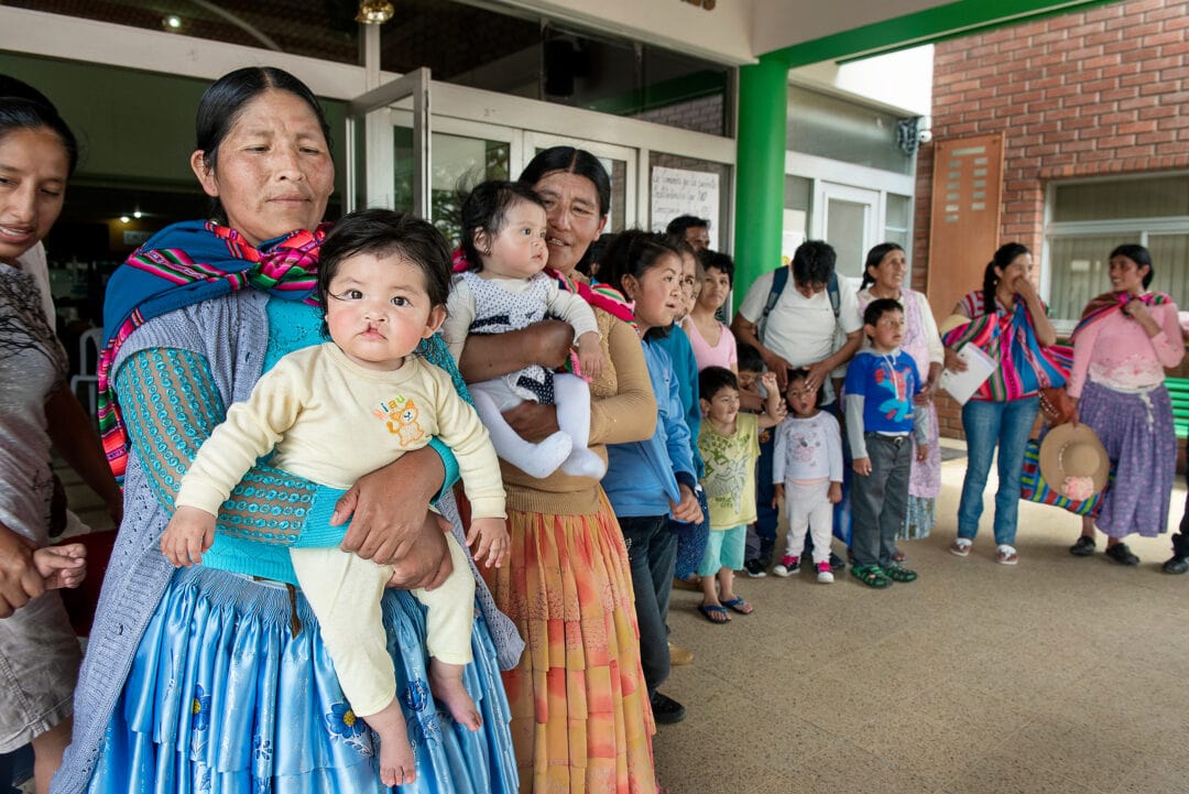 Families in Operation Smile Bolivia waiting for cleft lip and cleft palate surgery