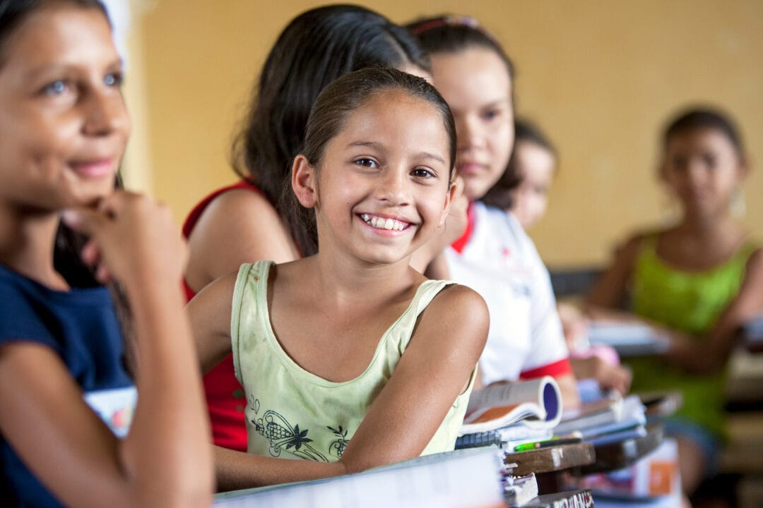 Antonia at school, after cleft surgery. Photo: Marc Ascher