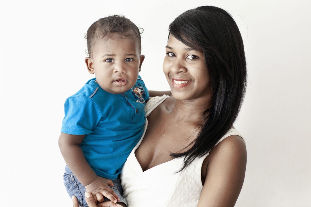 Jose Luis with his mother