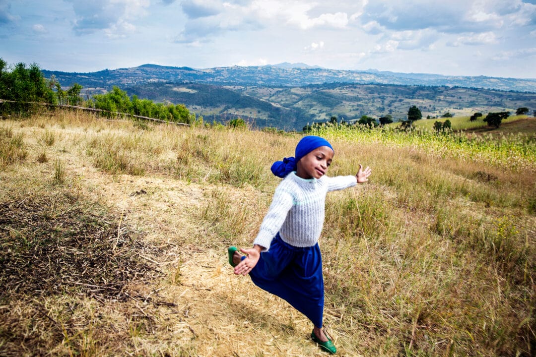 Nazifa after cleft surgery in the field near her house. Photo-Jorgen Hildebrandt