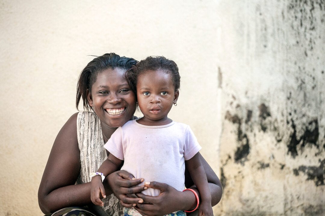 two-years-old Afia and mum, after her cleft surgery. Photo: Zute Lightfoot