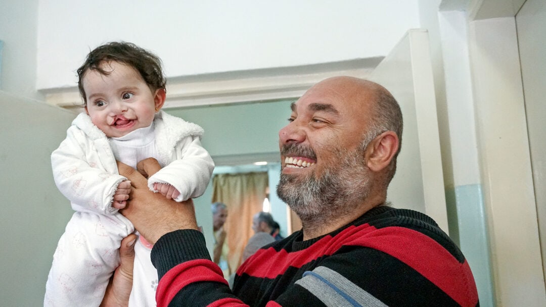 Mirna with her father, Zeyad. Photo: Laura Gonzalez.