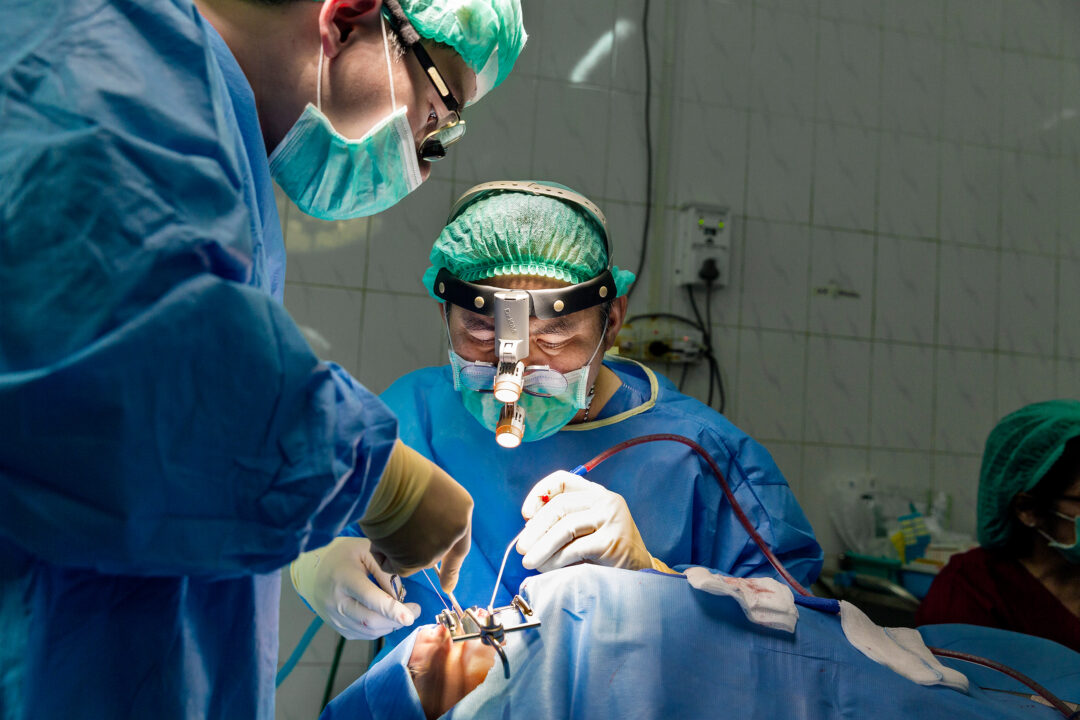 Volunteer plastic surgeon Dr Tanasit Kangkon at Operation Smile programme in Pyin Oo Lwin. Photo: Peter Stuckings